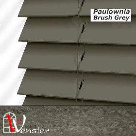 Дерев'яні жалюзі на вікно Wenster Paulownia Classic 50 мм Brush Grey 19403 (730936)