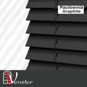 Дерев'яні жалюзі на вікно Wenster Paulownia Classic 25 мм Graphite 19105 (730930)