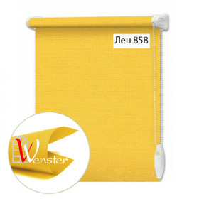 Рулонна штора відкритого типу Wenster Льон 858 Жовто-гірчичний