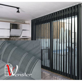 Вертикальні жалюзі 3 в 1 Мультиштори Wenster Tulls Lines DT 13 Сірий