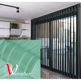 Вертикальні жалюзі 3 в 1 Мультиштори Wenster Tulls Lines DT 26 Бірюзовий