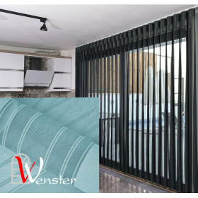 Вертикальні жалюзі 3 в 1 Мультиштори Wenster Tulls Lines DT 30 Блакитний