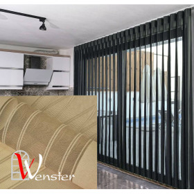 Вертикальні жалюзі 3 в 1 Мультиштори Wenster Tulls Lines DT 40 Бежевий