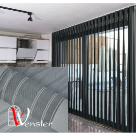 Вертикальні жалюзі 3 в 1 Мультиштори Wenster Tulls Lines DT 41 Сірий