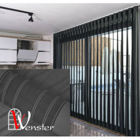 Вертикальні жалюзі 3 в 1 Мультиштори Wenster Tulls Lines DT 43 Графітовий